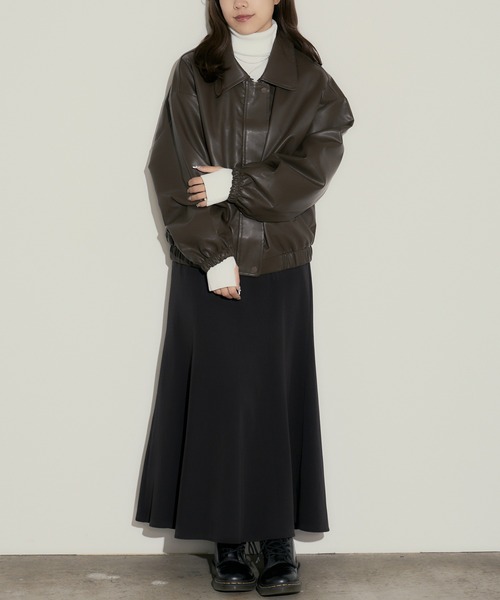 H.TOKYO(エイチトウキョウ)の「【ハードすぎず女性らしい】ライダース風ジャケット/ブルゾン(ブルゾン・レディース・ブラック/ブラウン・FREE)」の16枚目の写真