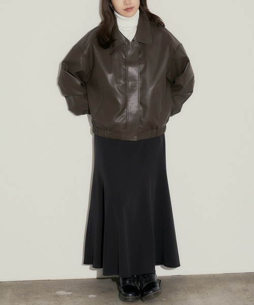 H.TOKYO(エイチトウキョウ)の「【ハードすぎず女性らしい】ライダース風ジャケット/ブルゾン(ブルゾン・レディース・ブラック/ブラウン・FREE)」の17枚目の写真