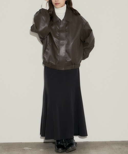 H.TOKYO(エイチトウキョウ)の「【ハードすぎず女性らしい】ライダース風ジャケット/ブルゾン(ブルゾン・レディース・ブラック/ブラウン・FREE)」の18枚目の写真