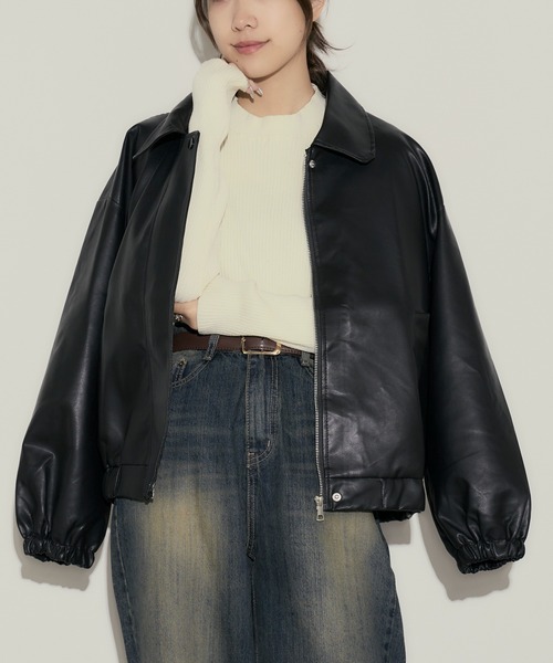 H.TOKYO(エイチトウキョウ)の「【ハードすぎず女性らしい】ライダース風ジャケット/ブルゾン(ブルゾン・レディース・ブラック/ブラウン・FREE)」の10枚目の写真