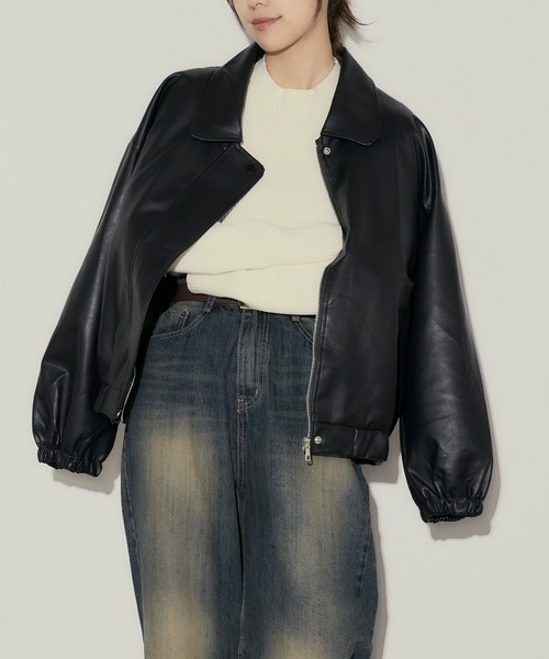 H.TOKYO(エイチトウキョウ)の「【ハードすぎず女性らしい】ライダース風ジャケット/ブルゾン(ブルゾン・レディース・ブラック/ブラウン・FREE)」の21枚目の写真