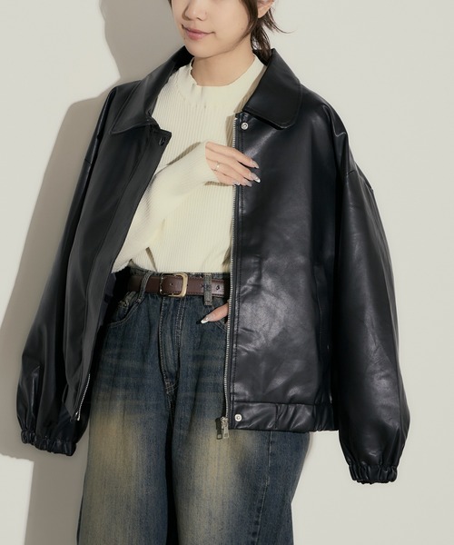 H.TOKYO(エイチトウキョウ)の「【ハードすぎず女性らしい】ライダース風ジャケット/ブルゾン(ブルゾン・レディース・ブラック/ブラウン・FREE)」の22枚目の写真