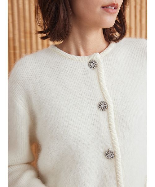 USAGI ONLINE・ZOZO限定】アルパカニットシャギーカーデジャケット