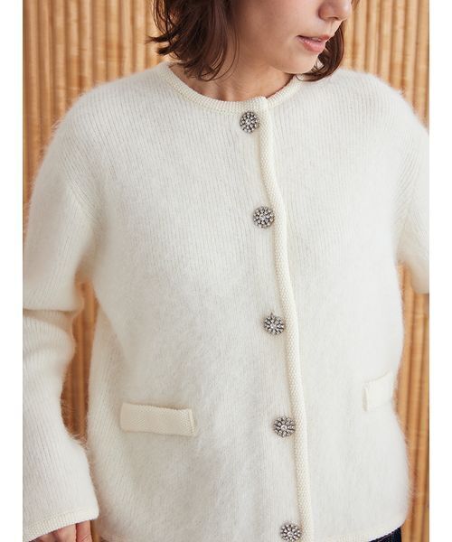 USAGI ONLINE・ZOZO限定】アルパカニットシャギーカーデジャケット