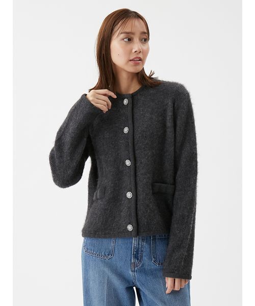 Mila Owen（ミラオーウェン）の「【USAGI ONLINE・ZOZO限定】アルパカニットシャギーカーデジャケット（カーディガン/ボレロ・レディース・グレー/ホワイト/ピンク・1/0）」の8枚目の写真