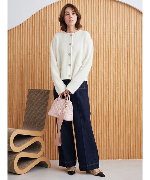 Mila Owen（ミラオーウェン）の「【USAGI ONLINE・ZOZO限定】アルパカニットシャギーカーデジャケット（カーディガン/ボレロ・レディース・グレー/ホワイト/ピンク・1/0）」の19枚目の写真