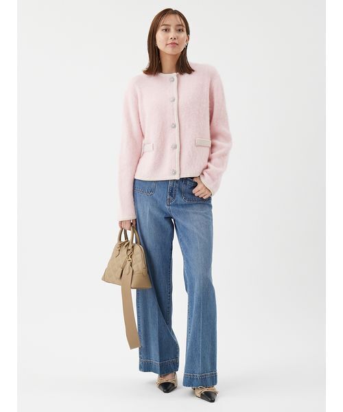 な*ー様 未使用　23区　アルパカ　ジャケット　セーター インポート素材／アルパカブレンド／軽い】アルパカブレンドかすり