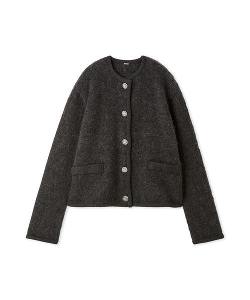 Mila Owen（ミラオーウェン）の「【USAGI ONLINE・ZOZO限定】アルパカニットシャギーカーデジャケット（カーディガン/ボレロ・レディース・グレー/ホワイト/ピンク・1/0）」の5枚目の写真