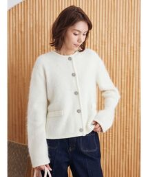 【USAGI ONLINE・ZOZO限定】アルパカニットシャギーカーデジャケット