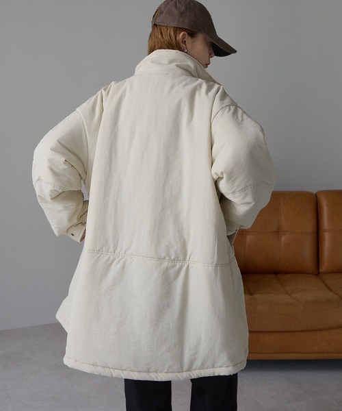 r.（アールドット）の「中わた　ミリタリーコート（ミリタリージャケット・レディース・キナリ/ベージュ/ブラウン/ブラック・FREE）」の7枚目の写真