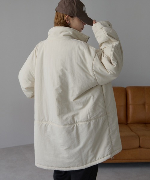 r.（アールドット）の「中わた　ミリタリーコート（ミリタリージャケット・レディース・キナリ/ベージュ/ブラウン/ブラック・FREE）」の8枚目の写真