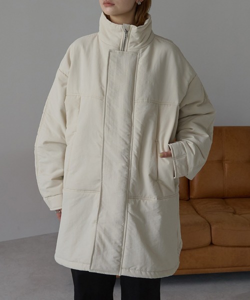 r.（アールドット）の「中わた　ミリタリーコート（ミリタリージャケット・レディース・キナリ/ベージュ/ブラウン/ブラック・FREE）」の9枚目の写真