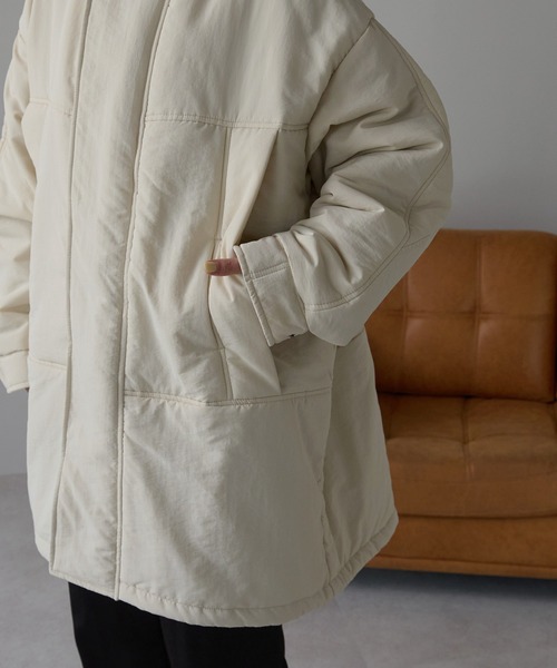 r.（アールドット）の「中わた　ミリタリーコート（ミリタリージャケット・レディース・キナリ/ベージュ/ブラウン/ブラック・FREE）」の11枚目の写真