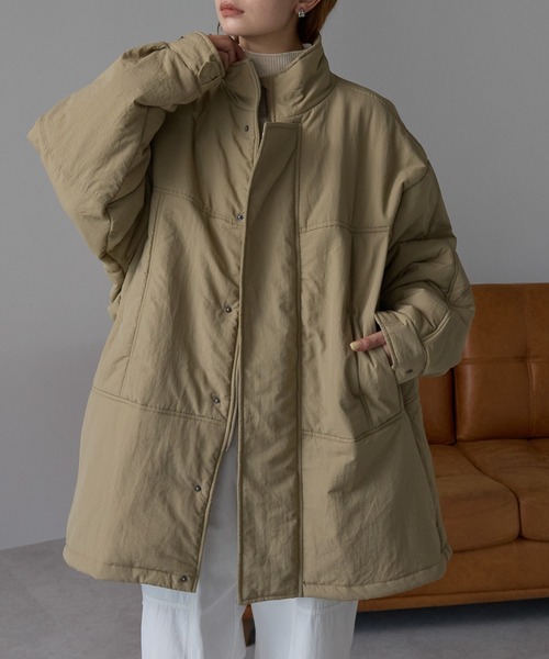 r.（アールドット）の「中わた　ミリタリーコート（ミリタリージャケット・レディース・キナリ/ベージュ/ブラウン/ブラック・FREE）」の18枚目の写真