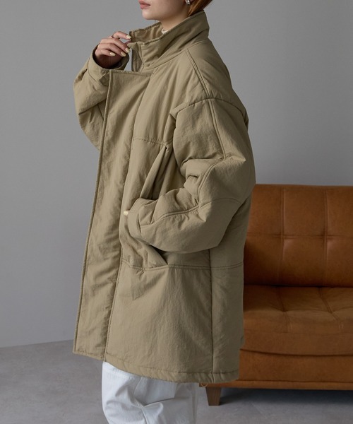 r.（アールドット）の「中わた　ミリタリーコート（ミリタリージャケット・レディース・キナリ/ベージュ/ブラウン/ブラック・FREE）」の20枚目の写真
