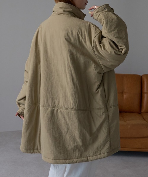 r.（アールドット）の「中わた　ミリタリーコート（ミリタリージャケット・レディース・キナリ/ベージュ/ブラウン/ブラック・FREE）」の21枚目の写真