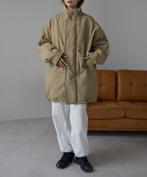 r.（アールドット）の「中わた　ミリタリーコート（ミリタリージャケット・レディース・キナリ/ベージュ/ブラウン/ブラック・FREE）」の22枚目の写真