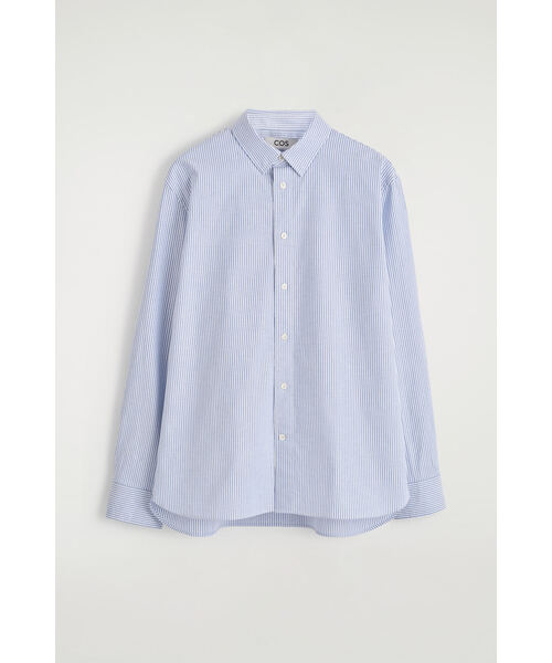 COS（コス）の「コットンオックスフォードシャツ（シャツ/ブラウス・メンズ・ホワイト/ホワイト×ブルー・S/XL/L/M）」の8枚目の写真
