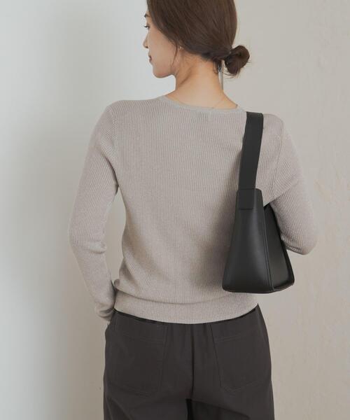 URBAN RESEARCH DOORS（アーバンリサーチドアーズ）の「ラメリブプルオーバー（ニット/セーター・レディース・ブラウン/ネイビー/ベージュ系その他・MEDIUM）」の6枚目の写真