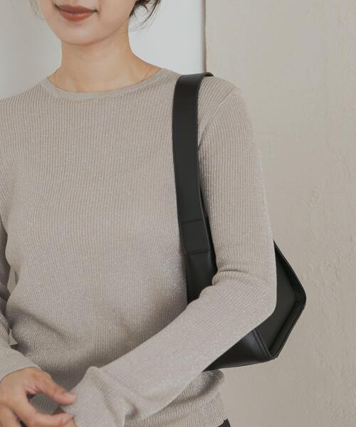 URBAN RESEARCH DOORS（アーバンリサーチドアーズ）の「ラメリブプルオーバー（ニット/セーター・レディース・ブラウン/ネイビー/ベージュ系その他・MEDIUM）」の8枚目の写真