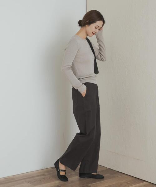 URBAN RESEARCH DOORS（アーバンリサーチドアーズ）の「ラメリブプルオーバー（ニット/セーター・レディース・ブラウン/ネイビー/ベージュ系その他・MEDIUM）」の9枚目の写真