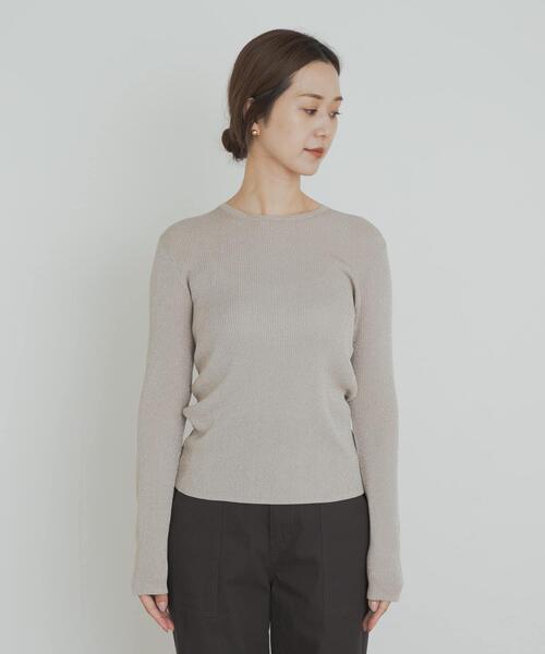 URBAN RESEARCH DOORS（アーバンリサーチドアーズ）の「ラメリブプルオーバー（ニット/セーター・レディース・ブラウン/ネイビー/ベージュ系その他・MEDIUM）」の10枚目の写真