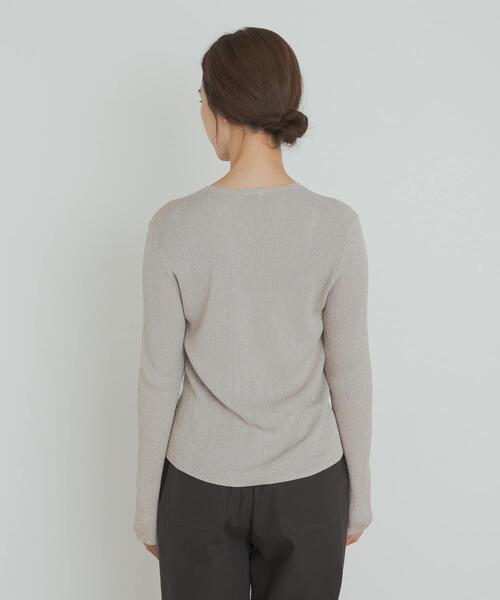 URBAN RESEARCH DOORS（アーバンリサーチドアーズ）の「ラメリブプルオーバー（ニット/セーター・レディース・ブラウン/ネイビー/ベージュ系その他・MEDIUM）」の12枚目の写真