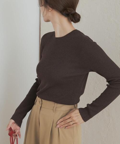 URBAN RESEARCH DOORS（アーバンリサーチドアーズ）の「ラメリブプルオーバー（ニット/セーター・レディース・ブラウン/ネイビー/ベージュ系その他・MEDIUM）」の15枚目の写真