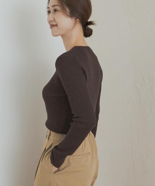 URBAN RESEARCH DOORS（アーバンリサーチドアーズ）の「ラメリブプルオーバー（ニット/セーター・レディース・ブラウン/ネイビー/ベージュ系その他・MEDIUM）」の16枚目の写真