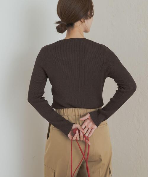 URBAN RESEARCH DOORS（アーバンリサーチドアーズ）の「ラメリブプルオーバー（ニット/セーター・レディース・ブラウン/ネイビー/ベージュ系その他・MEDIUM）」の17枚目の写真