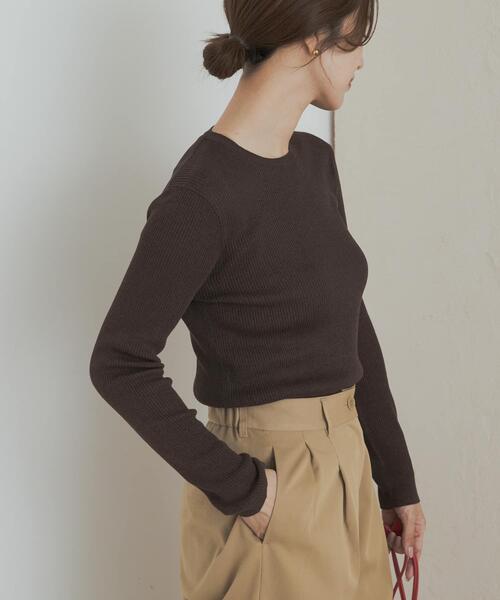 URBAN RESEARCH DOORS（アーバンリサーチドアーズ）の「ラメリブプルオーバー（ニット/セーター・レディース・ブラウン/ネイビー/ベージュ系その他・MEDIUM）」の18枚目の写真