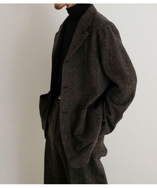 PORT BY ARK（ポートバイアーク）の「PORT BY ARK / ポートバイアーク：British Tweed Jacket：PO18-JK01[COR]（テーラードジャケット・メンズ・ブラウン・1/2）」の2枚目の写真