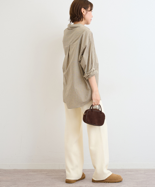 JOURNAL STANDARD relume(ジャーナルスタンダード レリューム)の「チェックオーバーサイズシャツ(シャツ/ブラウス・レディース・ブラウン/ベージュ・FREE)」の12枚目の写真