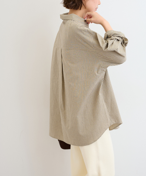 JOURNAL STANDARD relume(ジャーナルスタンダード レリューム)の「チェックオーバーサイズシャツ(シャツ/ブラウス・レディース・ブラウン/ベージュ・FREE)」の15枚目の写真