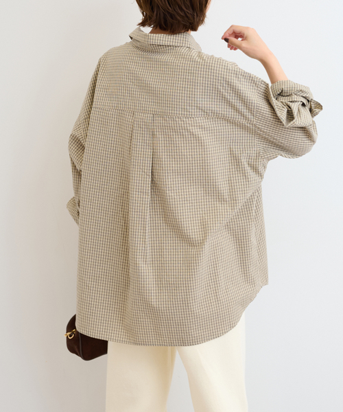 JOURNAL STANDARD relume(ジャーナルスタンダード レリューム)の「チェックオーバーサイズシャツ(シャツ/ブラウス・レディース・ブラウン/ベージュ・FREE)」の16枚目の写真