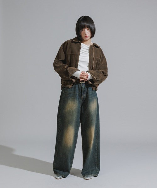 Chick(チック)の「Faux Suede Basic Blouson / フェイクスウェード ベーシックブルゾン(ブルゾン・レディース・ダークブラウン/ダークオリーブ/キャメル・FREE)」の11枚目の写真