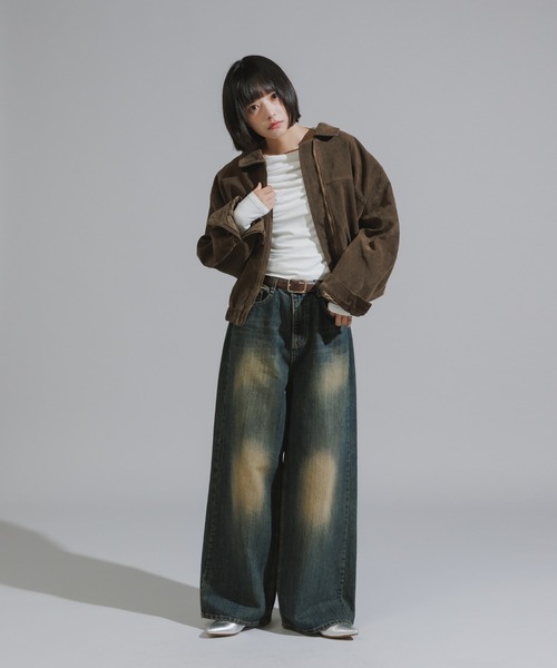 Chick(チック)の「Faux Suede Basic Blouson / フェイクスウェード ベーシックブルゾン(ブルゾン・レディース・ダークブラウン/ダークオリーブ/キャメル・FREE)」の9枚目の写真