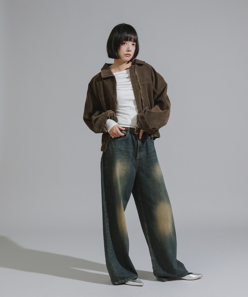 Chick(チック)の「Faux Suede Basic Blouson / フェイクスウェード ベーシックブルゾン(ブルゾン・レディース・ダークブラウン/ダークオリーブ/キャメル・FREE)」の10枚目の写真