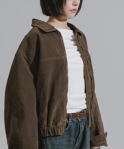 Chick(チック)の「Faux Suede Basic Blouson / フェイクスウェード ベーシックブルゾン(ブルゾン・レディース・ダークブラウン/ダークオリーブ/キャメル・FREE)」の12枚目の写真