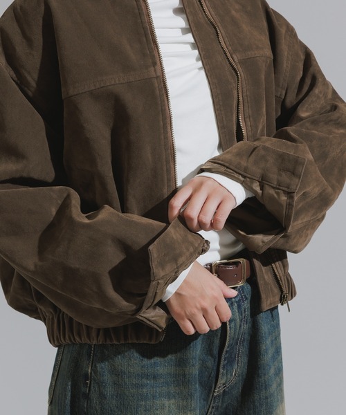 Chick(チック)の「Faux Suede Basic Blouson / フェイクスウェード ベーシックブルゾン(ブルゾン・レディース・ダークブラウン/ダークオリーブ/キャメル・FREE)」の14枚目の写真