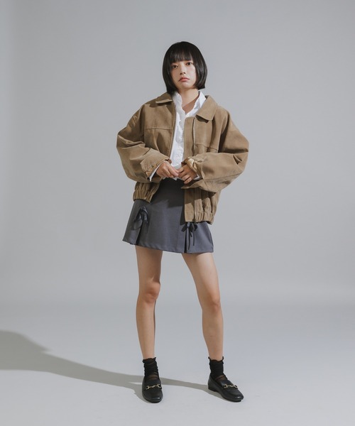 Chick(チック)の「Faux Suede Basic Blouson / フェイクスウェード ベーシックブルゾン(ブルゾン・レディース・ダークブラウン/ダークオリーブ/キャメル・FREE)」の19枚目の写真