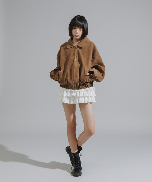 Chick(チック)の「Faux Suede Basic Blouson / フェイクスウェード ベーシックブルゾン(ブルゾン・レディース・ダークブラウン/ダークオリーブ/キャメル・FREE)」の15枚目の写真