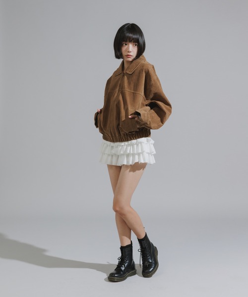 Chick(チック)の「Faux Suede Basic Blouson / フェイクスウェード ベーシックブルゾン(ブルゾン・レディース・ダークブラウン/ダークオリーブ/キャメル・FREE)」の21枚目の写真