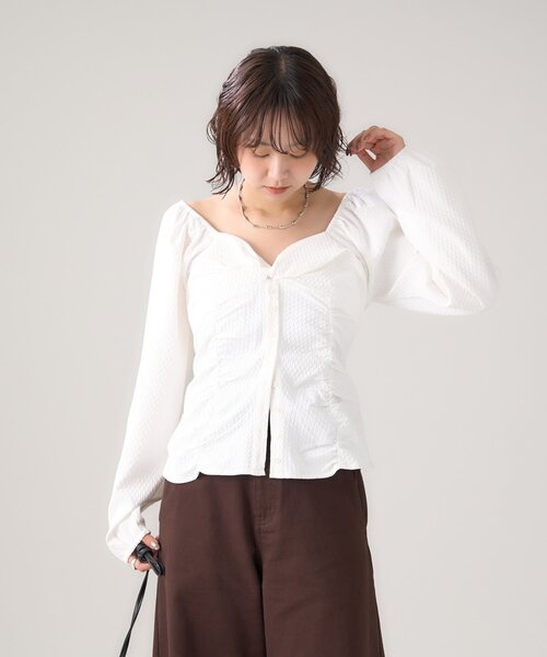 セール】長袖パフビスチェブラウス（シャツ/ブラウス）｜mystic