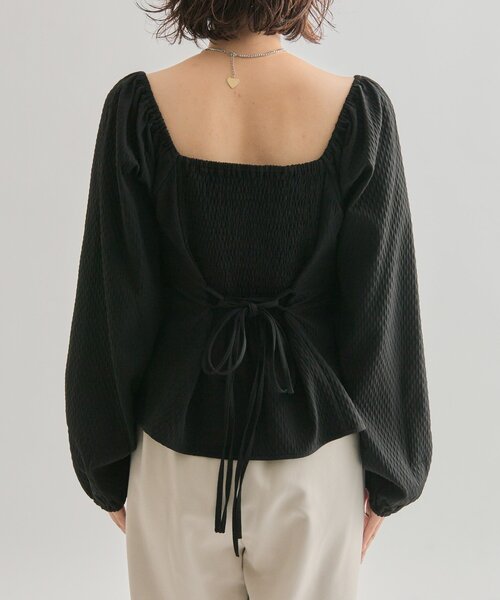 mystic（ミスティック）の「【3色展開】長袖パフビスチェブラウス（シャツ/ブラウス・レディース・ブラウン/ブラック/オフホワイト・FREE）」の15枚目の写真