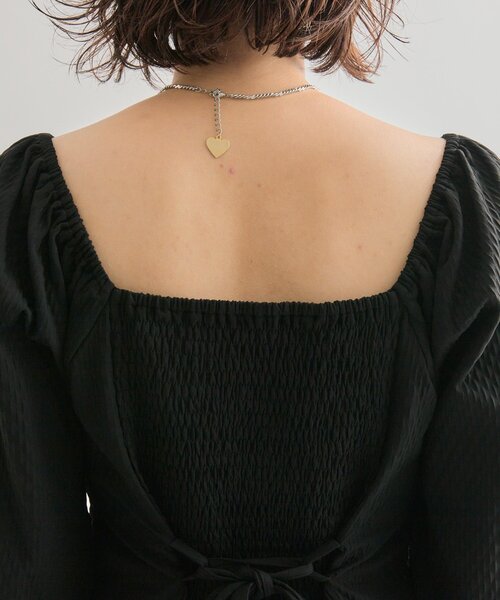 mystic（ミスティック）の「【3色展開】長袖パフビスチェブラウス（シャツ/ブラウス・レディース・ブラウン/ブラック/オフホワイト・FREE）」の13枚目の写真