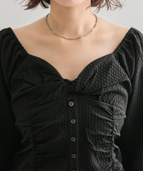 mystic（ミスティック）の「【3色展開】長袖パフビスチェブラウス（シャツ/ブラウス・レディース・ブラウン/ブラック/オフホワイト・FREE）」の12枚目の写真