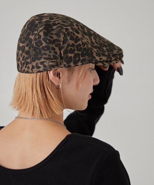WHO'S WHO gallery（フーズフーギャラリー）の「レオパードハンチング（ハンチング/ベレー帽・レディース・ブラウン/グリーン/ベージュ・FREE）」の2枚目の写真