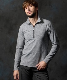 HIDEAWAYS NICOLE | メランジ裏起毛　ハーフジップポロ(ポロシャツ)