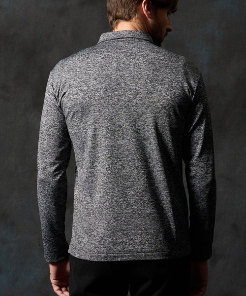 HIDEAWAYS NICOLE（ハイダウェイニコル）の「メランジ裏起毛　ハーフジップポロ（ポロシャツ・メンズ・ホワイト×ブラック/ブルー/ブラック×ホワイト・X-LARGE/LARGE/MEDIUM）」の13枚目の写真